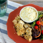 A plate of chicken casserole.