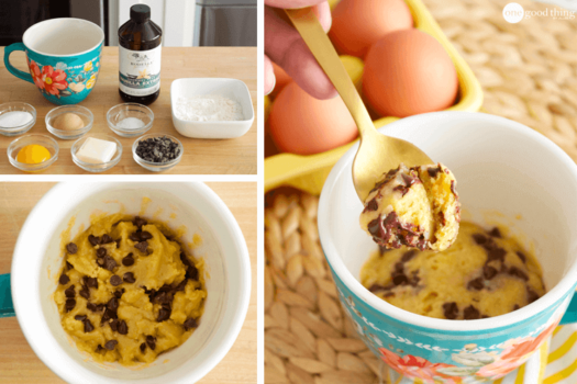 Learn how to make a delicious chocolate chip cookie in just a mug.