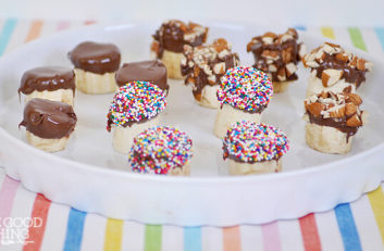 frozen banana bites