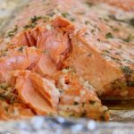 Baked in foil salmon with herbs
