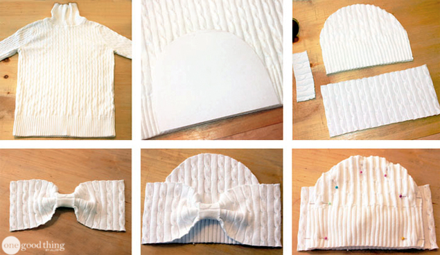 Finished sweater baby hat