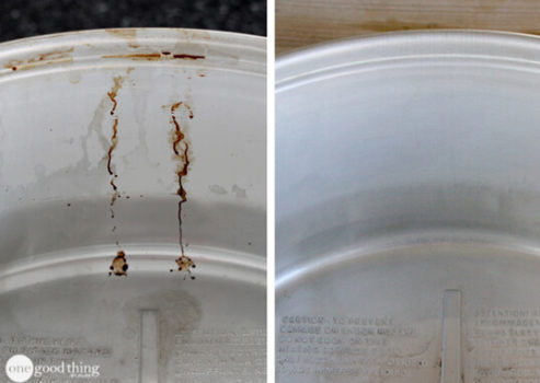 A close up of the inside of a clean bowl.