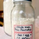 Homemade Shake and Pour Pancake Mix in mason jars.