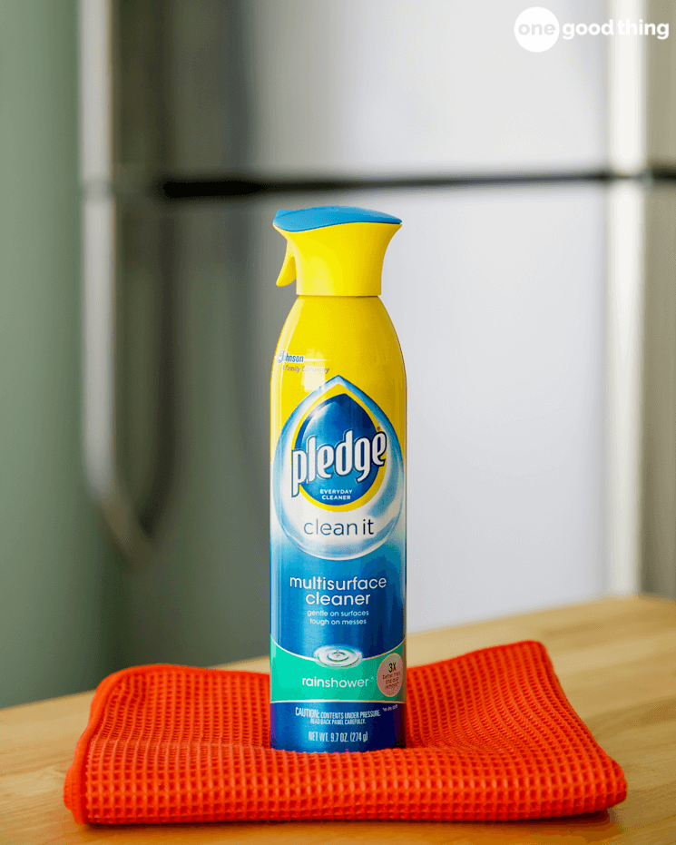 Pledge multisurface cleaner does a fantastic job of dusting and then keeping the dust at bay.