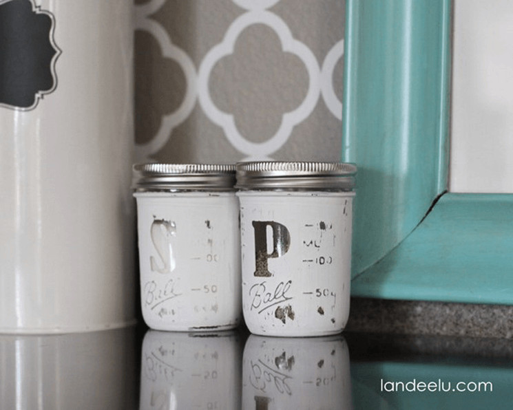 You can use Mason Jars for salt and pepper shakers.