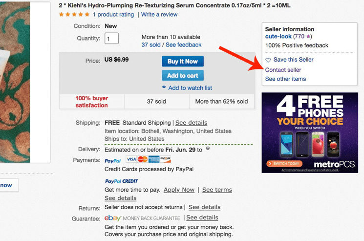 Things To Buy on eBay Before you buy on eBay, you can ask the seller questions by clicking "contact seller".