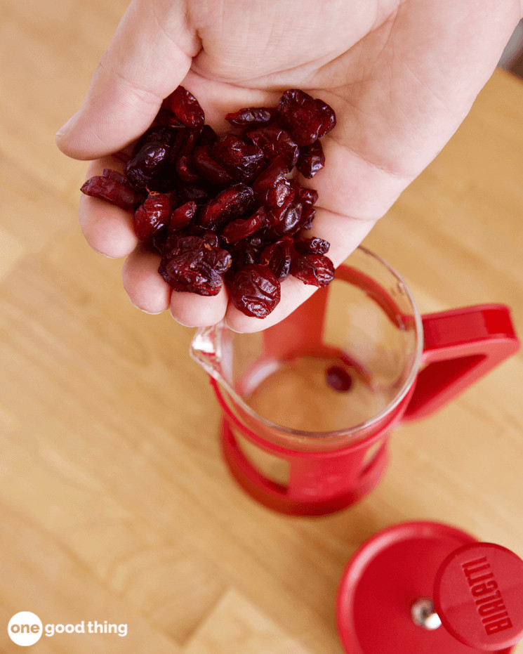 You can use a french press to rehydrate dried foods.