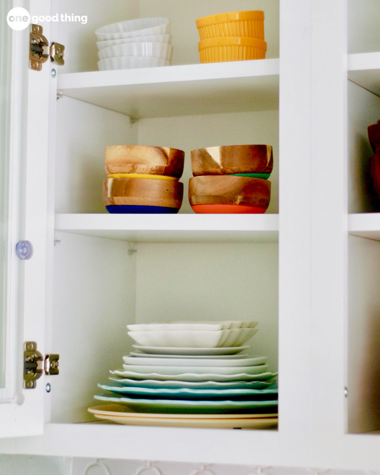 cabinet of dishes