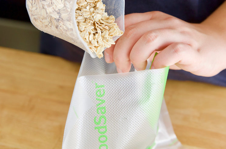 vacuuming sealing oatmeal