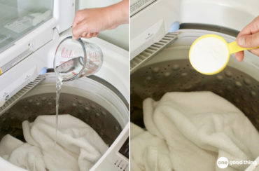 Use baking soda in the wash and vinegar in the rinse for clean soft laundry.