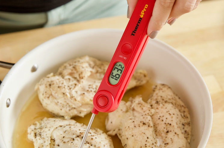 Your chicken breasts should be at 165 degrees - check with an instant read thermometer.