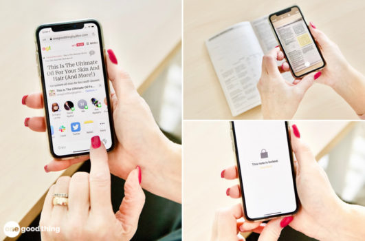 images showing various iPhone notes app features