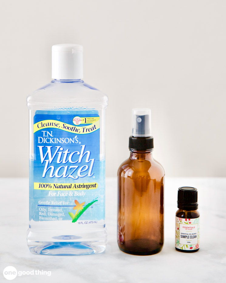 DIY Toilet Odor Spray - witch hazel, spray bottle, essential oil