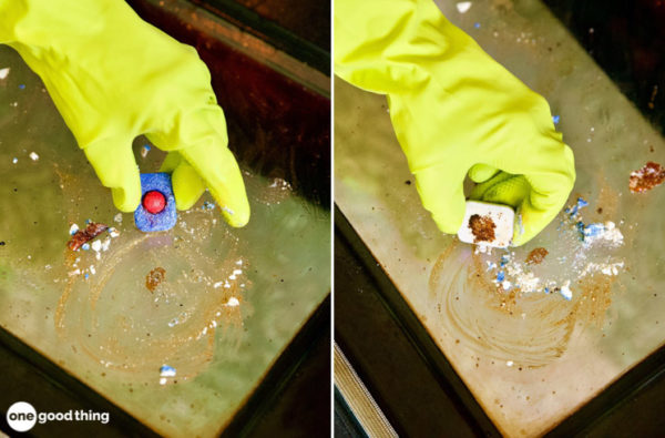 How To Clean Your Oven Door With A Dishwasher Tablet