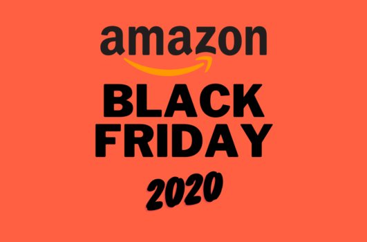 The Amazon Black Friday 2020 logo showcasing amazing deals on an orange background.