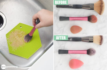 cleaning makeup brushes