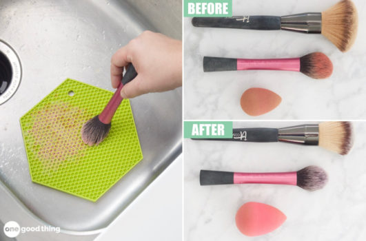 cleaning makeup brushes