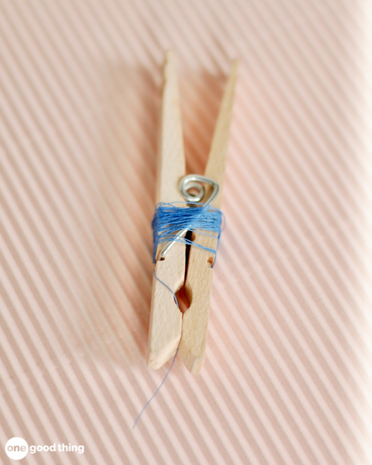 Uses for clothespins - winding thread or yarn around a clothespin to keep it from tangling