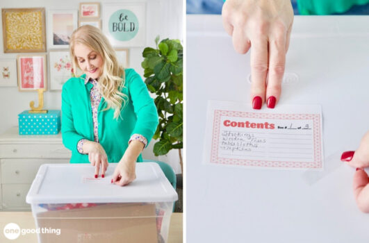 holiday storage bin labels