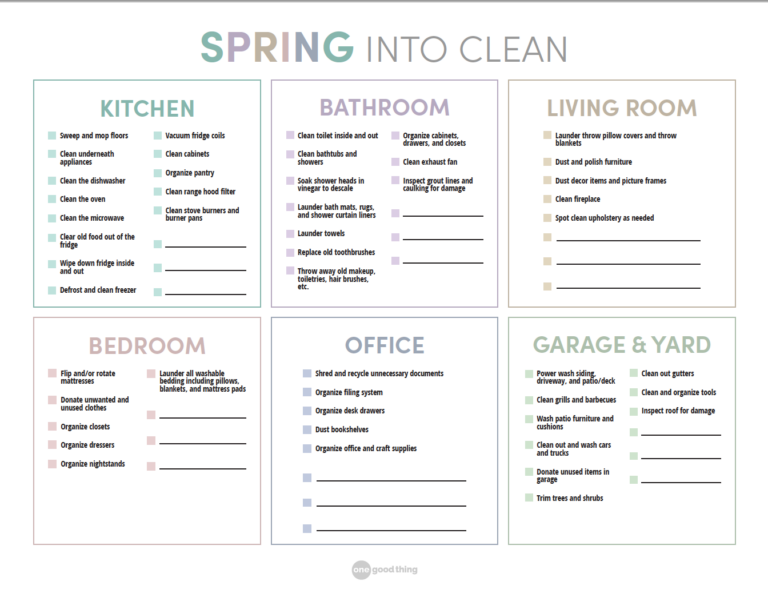 Spring Cleaning Checklist PDF [Free Printable]