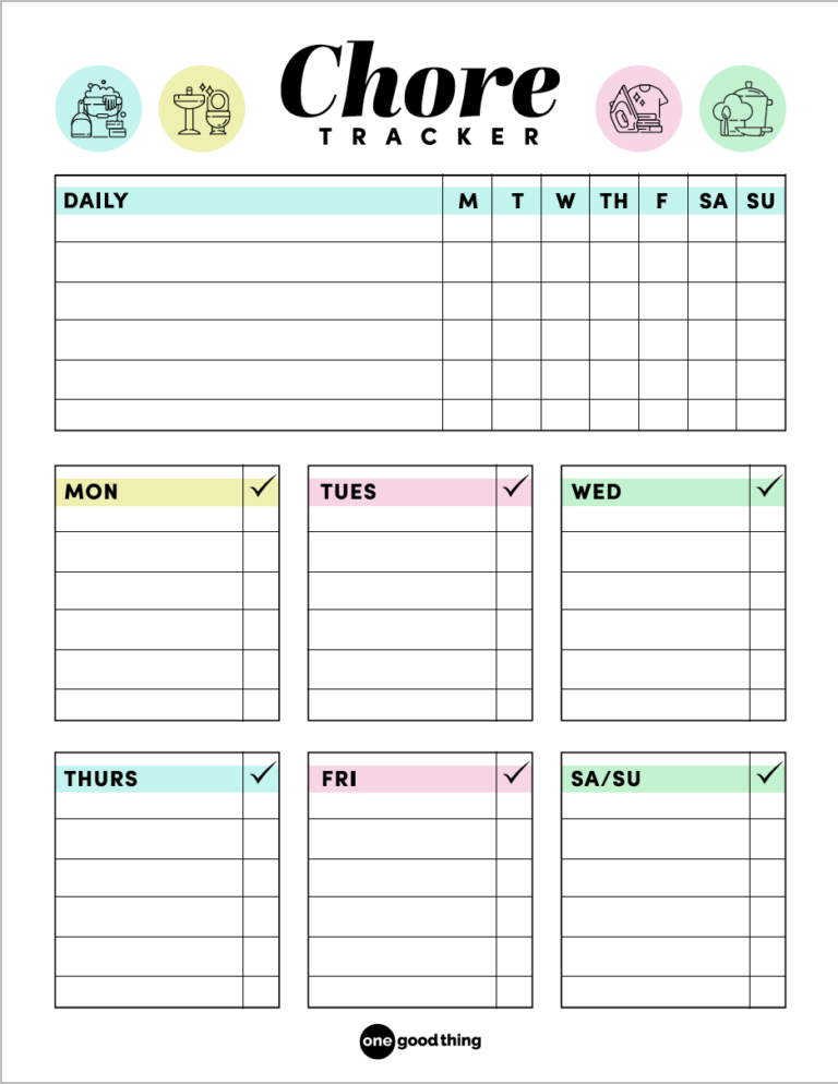 Printable Daily & Weekly Chore Tracker [Free Download]