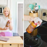 This homemade citrus degreaser contains lemon oil and castile soap, making it ideal for greasy stovetops.