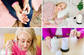 Using Essential Oils For Healing - putting Restore on an aching hand; sleeping near a diffuser; putting Complete Relief on temples; putting essential oils in a diffuser