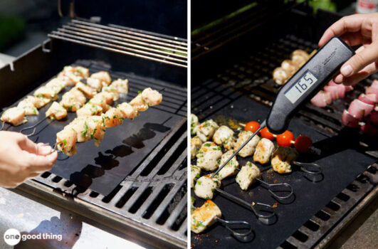 Here are two tips for grilling: keep the grill grate clean by using grill mats, and use an instant read thermometer so you're not guessing if the meat is done.