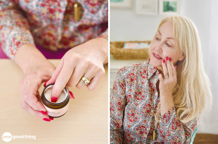 After your ice facial, while your face is still a bit damp, apply your favorite moisturizer.