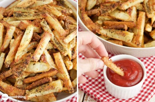 You can make delicious crispy oven fries at home.