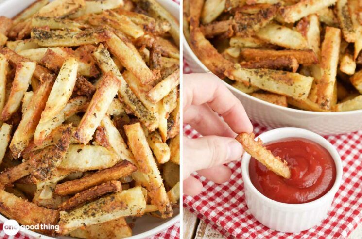 You can make delicious crispy oven fries at home.