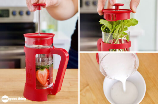 You can use a French press to infuse water, keep veggies and herbs fresh, and even froth milk for you espresso!