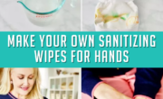 Create homemade sanitizing wipes for hands.