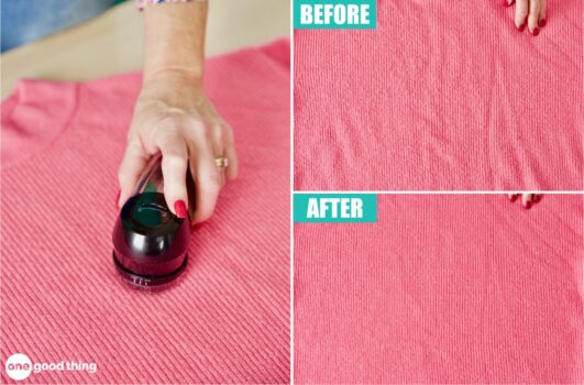 One of the fastest and easiest ways to remove pills from clothing is to use a lint shaver.