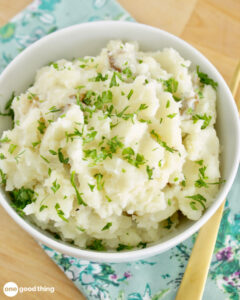 Serve these creamy delicious instant pot mashed potatoes with some fresh chopped parsley.