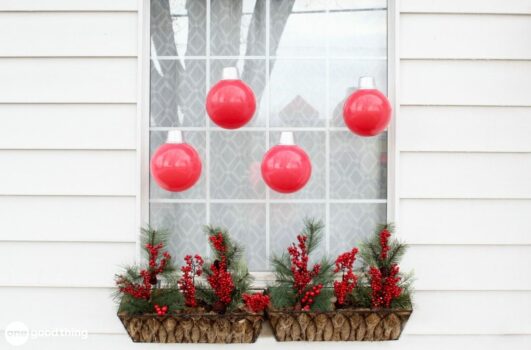 These DIY Giant Christmas Ornaments are fast and easy to make.