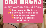 Collage with images of bras and a text overlay that reads, "Bra Hacks Every Woman Should Know: best way to fix bras, best way to wash bras, how to store bras, fixing bra straps, and more. Discover essential bra hacks for everyday wear.