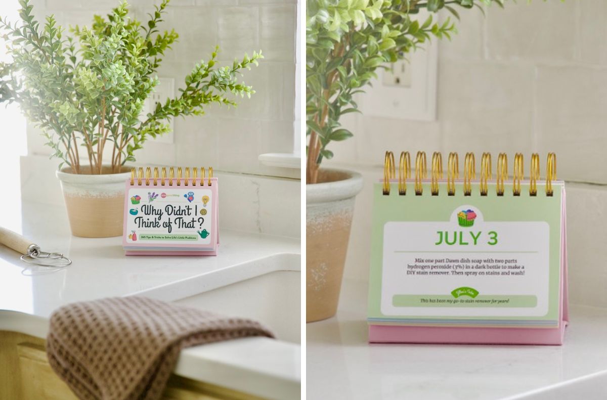 A small calendar sits neatly on the counter, keeping you organized each day.